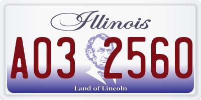 IL license plate A032560
