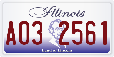 IL license plate A032561