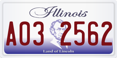 IL license plate A032562