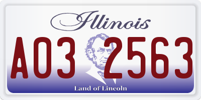 IL license plate A032563