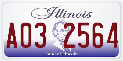 IL license plate A032564