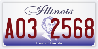 IL license plate A032568