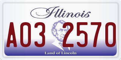 IL license plate A032570