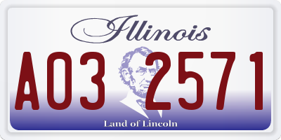 IL license plate A032571