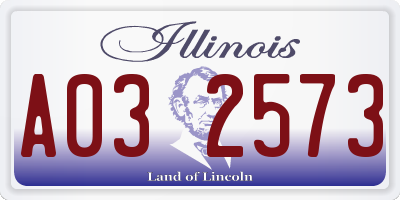 IL license plate A032573