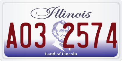 IL license plate A032574