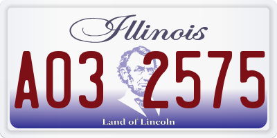 IL license plate A032575