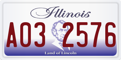 IL license plate A032576