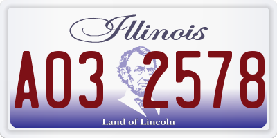 IL license plate A032578