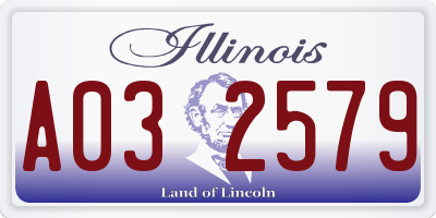 IL license plate A032579
