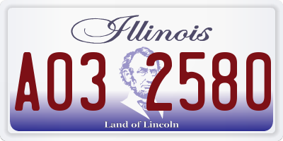 IL license plate A032580