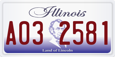 IL license plate A032581