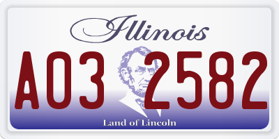 IL license plate A032582