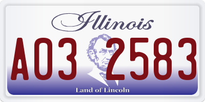 IL license plate A032583