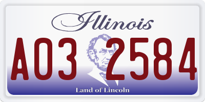 IL license plate A032584