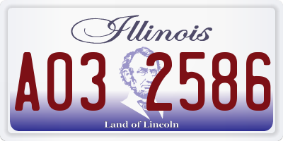 IL license plate A032586