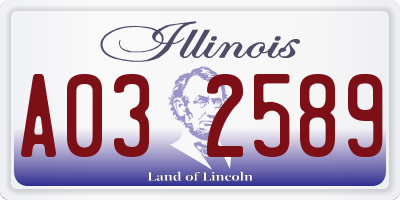 IL license plate A032589