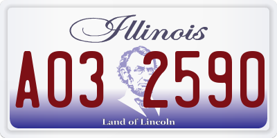 IL license plate A032590