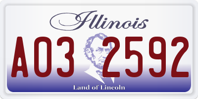 IL license plate A032592