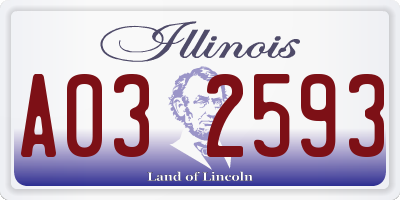IL license plate A032593