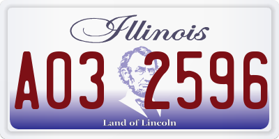 IL license plate A032596