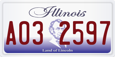 IL license plate A032597