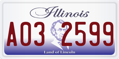 IL license plate A032599