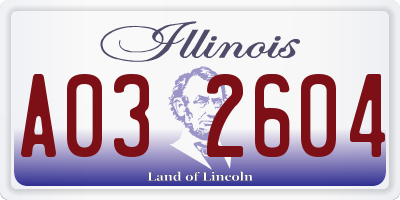 IL license plate A032604