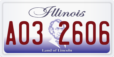 IL license plate A032606