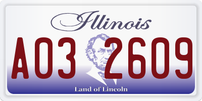 IL license plate A032609
