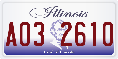 IL license plate A032610