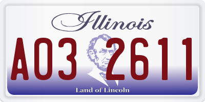 IL license plate A032611