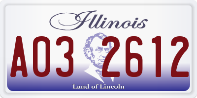IL license plate A032612