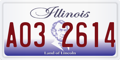 IL license plate A032614