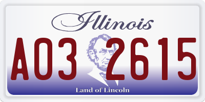 IL license plate A032615