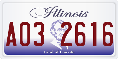 IL license plate A032616