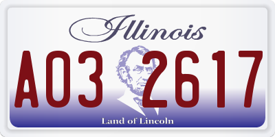 IL license plate A032617
