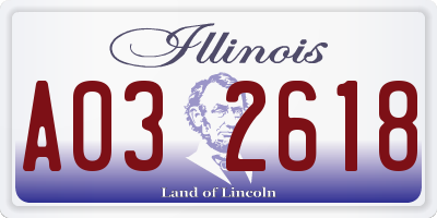 IL license plate A032618