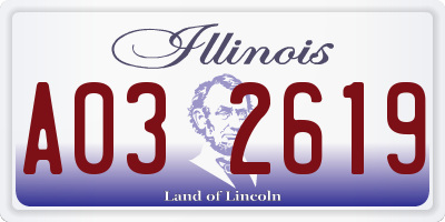 IL license plate A032619