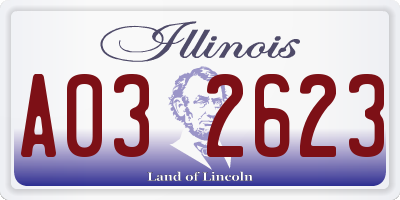 IL license plate A032623