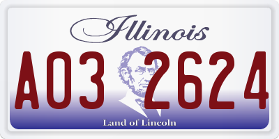 IL license plate A032624