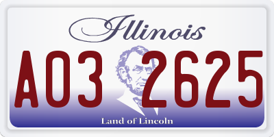 IL license plate A032625