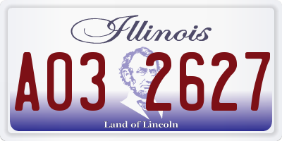 IL license plate A032627