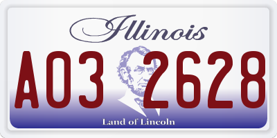 IL license plate A032628