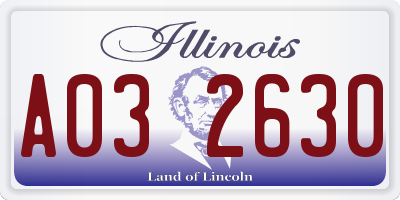 IL license plate A032630