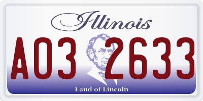 IL license plate A032633