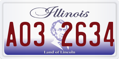 IL license plate A032634