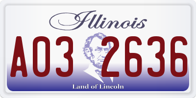IL license plate A032636