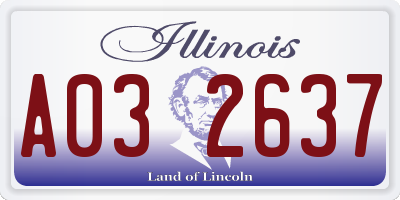 IL license plate A032637