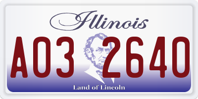 IL license plate A032640